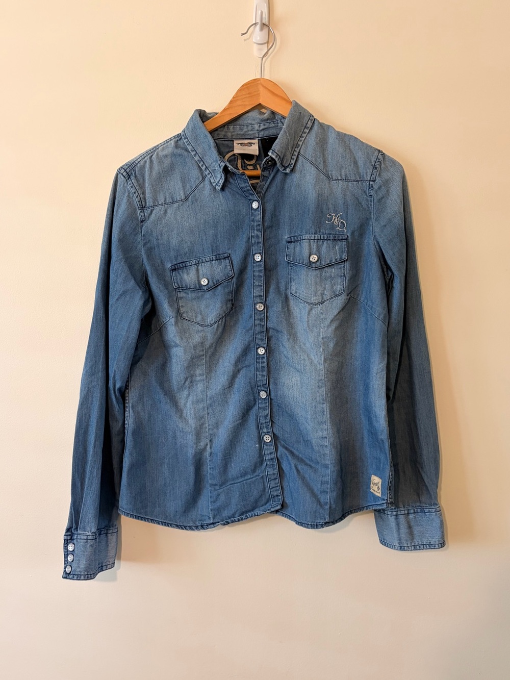 Harley Davidson Denim Long-Sleeve Shirt - Blue